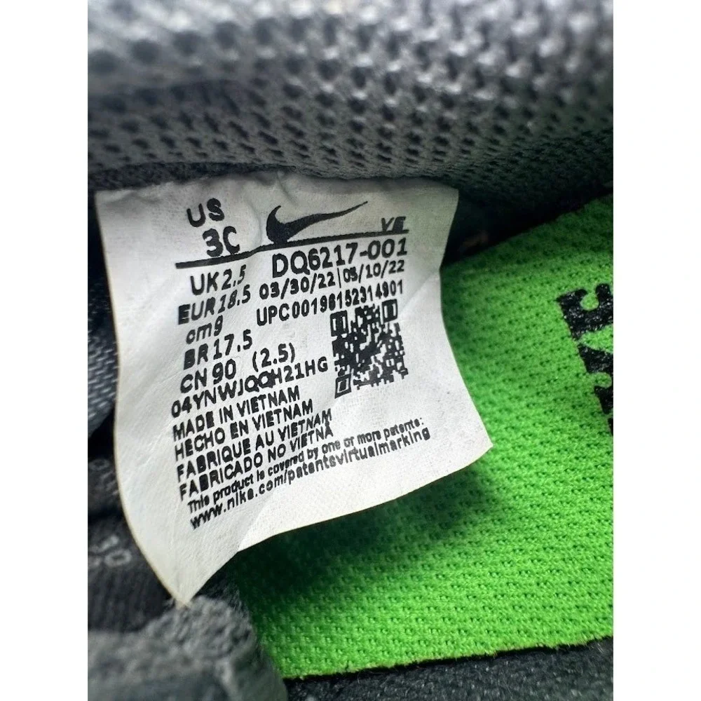 Nike Dunk Low Halloween Toddler Iron Grey Scream Green DQ6217-001 Size 3C Mens